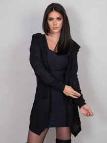 Women Cardigans - Czarne - Zobacz 3