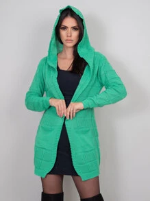 Women Cardigans - สีเขียวมะกอก - ดู 4