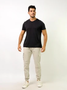 Men Pants - 米色 - 查看 3