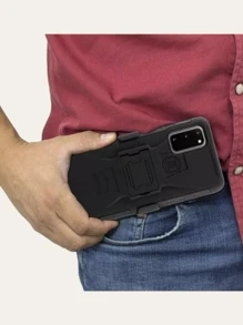 Heavy Duty Combo Clip Case For Reno 6 Lite Plus 2 Glass Lenses - Black - View 2