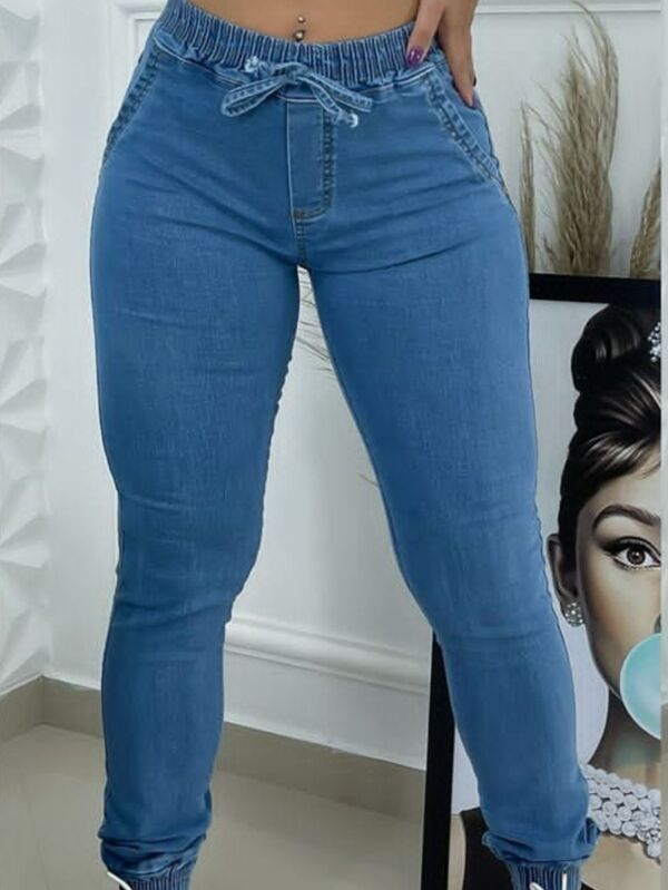 Calça jogger jeans lisa