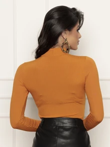 Blusa Segunda Pele Feminina - Modelo Cacharrel - Caramelo - Visão 2