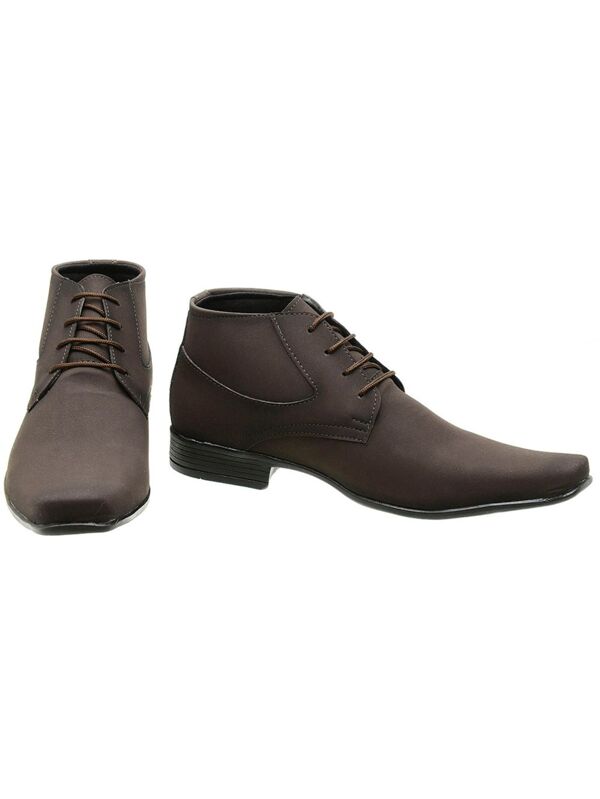 Sapato Bota Social Masculino Cano Alto Bico Quadrado Macio Couro Nobuck Lançamento