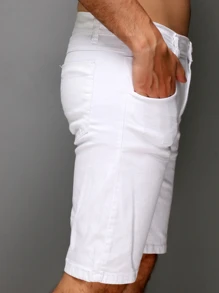 Men Denim Shorts - trắng - Xem 6