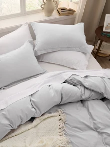 Bedsure Funda Nórdica - Juego de Funda Nórdica Suave Prelavada, 2/3 Piezas, 1 Funda Nórdica con Cierre de Cremallera y 1/2 Fundas de Almohada, Edredón No Incluido - Oyster Mushroom - Ver 5