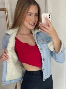 Women Denim Jackets & Coats - Light Wash - View 4