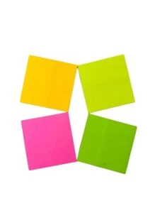 Kit Com 4 Cores de Mini Bloco de Anotação Adesivo Colorido Material Escolar