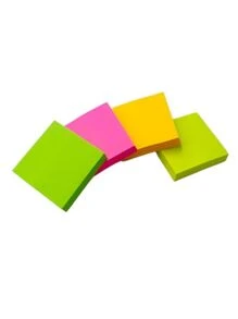 Kit Com 4 Cores de Mini Bloco de Anotação Adesivo Colorido Material Escolar