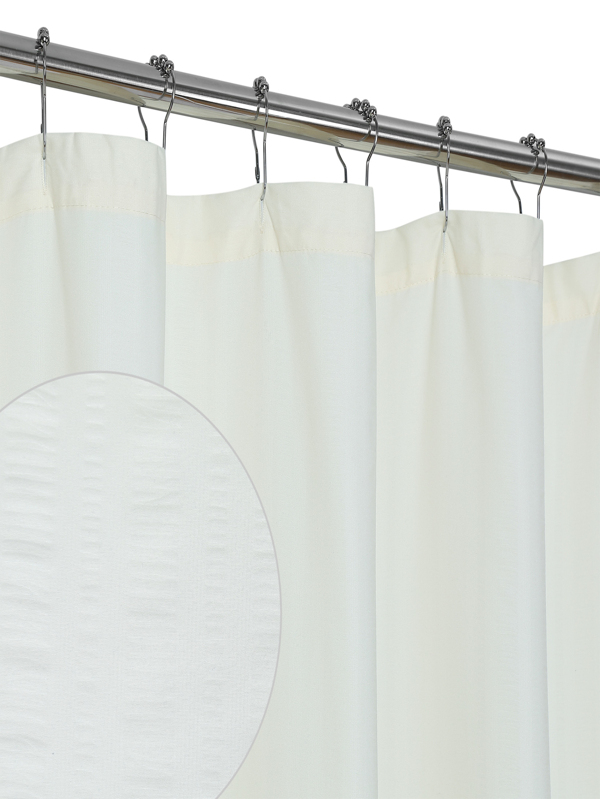 Fabric Shower Curtain Liner 4 Sizes, Soft Seersucker Fabric, Hotel