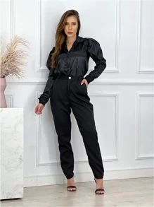 Calça Feminina de Alfaiataria Elegante Cintura Alta e Bolso Faca