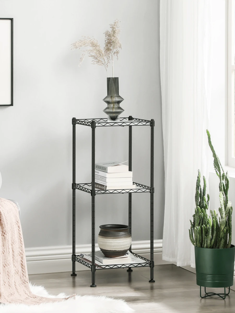 SONGMICS 3Tier Bathroom Shelf, Wire Shelving Unit, Metal Storage Rack
