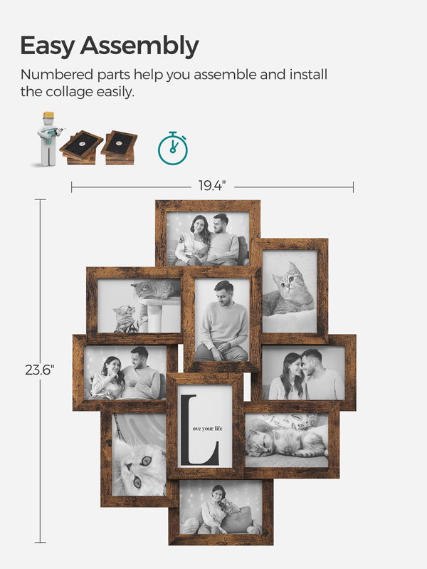 SONGMICS Collage Picture Frames, 4x6 Picture Frames Collage Wall Decor