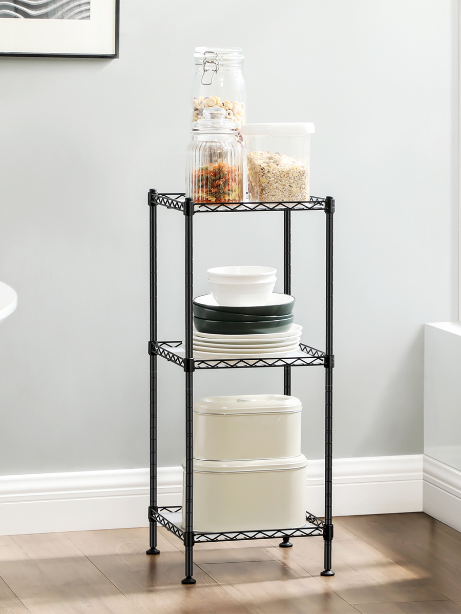 SONGMICS 3Tier Bathroom Shelf, Wire Shelving Unit, Metal Storage Rack