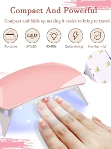 Poly Gel Nail Kit; Professional Poly Gel Kits with Light for Beginners; Complete Poly Gel Nail Art Extension Slip Solution Nails Kit Gel Set - Multicolor - View 3