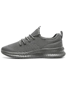 Damyuan Men Athletic Sport Shoes Casual Walking Shoes Breathable Running Sneakers Gym Tennis Slip On Comfortable Lightweight Shoes Grey - Xám - Xem 2