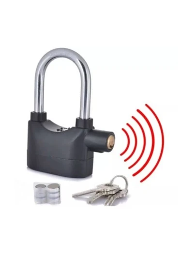 Candado alta seguridad multiusos con alarma 110Db arco grande para puerta zaguan cadenas moto bicicleta