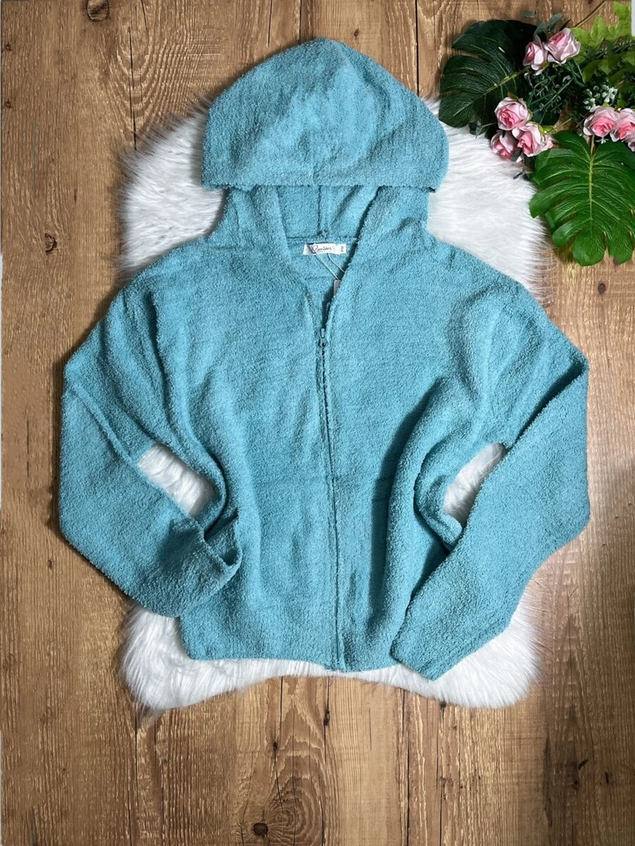 Casaco de pelúcia feminino com bolso para chapéu com zíper  2023 outono e inverno novo
