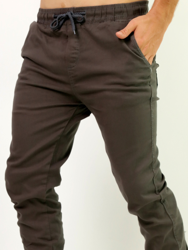 JEANS Calças Jeans Masculina Jogger Com Punho Na Perna Elastico Cor Areia