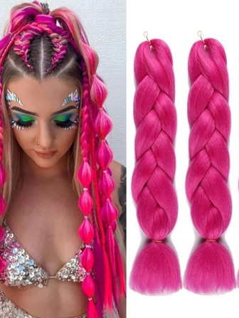 Kanekalon de un tono extension para realizar peinados de moda y trenzas africanas