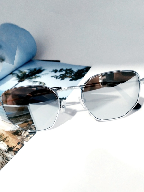 Óculos de Sol Feminino Hexagonal  Classico Proteção UV400 com Case + Flanela