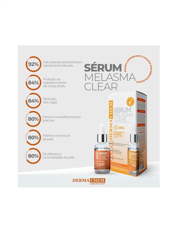 Serum Melasma Clear Efeito Clareado Dermachem 30ml
