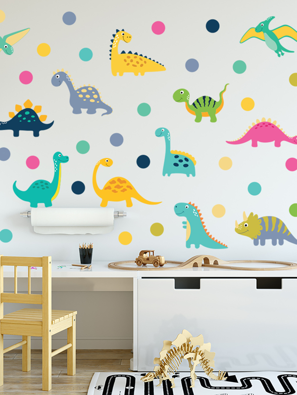 Adesivo de Parede Infantil Dinossauros Quarto Menino Bebe - 185ir