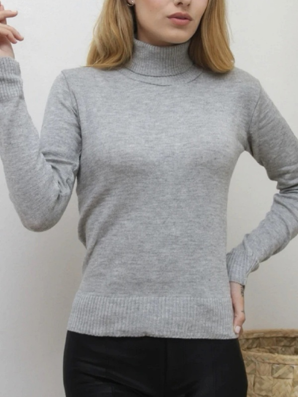 Blusa Gola Alta Femininas Básica Tricô Cacharréu Cacharrel