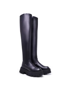 Bota Feminina Over Improvizzo Cano Longo Tratorada - Preto