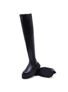 Bota Feminina Over Improvizzo Cano Longo Tratorada - Preto