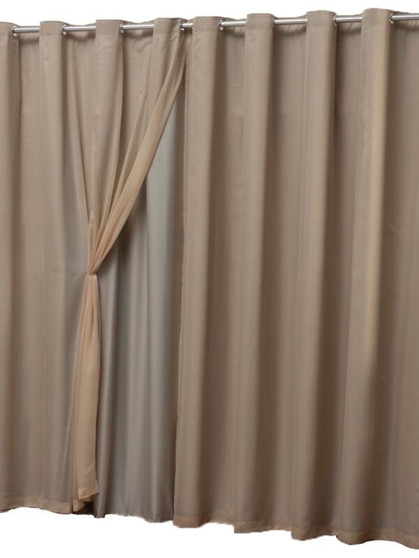 Cortina Blackout em Tecido Grosso Original 5,00 x 2,80 Com Voil Sala Quarto