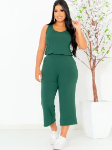 Conjunto Regata Calca Pantacourt Acinturato Elegante Estiloso Pantalona Midi Viscolycra Max Saruel Feminino Bolsos Laterais
