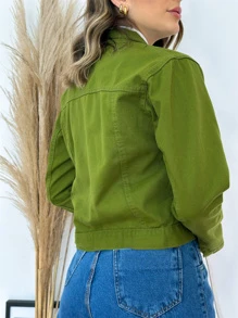 liberty moda Women Denim Jackets & Coats - 橄欖綠 - 查看 2