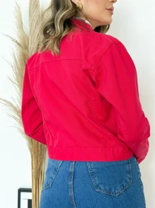 liberty moda Women Denim Jackets & Coats - Watermelon Pink - View 2