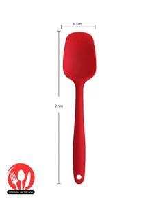 Espátula De Silicone Grande 27cm Utensílios de Cozinha Para Ovos Glace Confeitaria Não Risca Panela - Vermelho - Visão 3