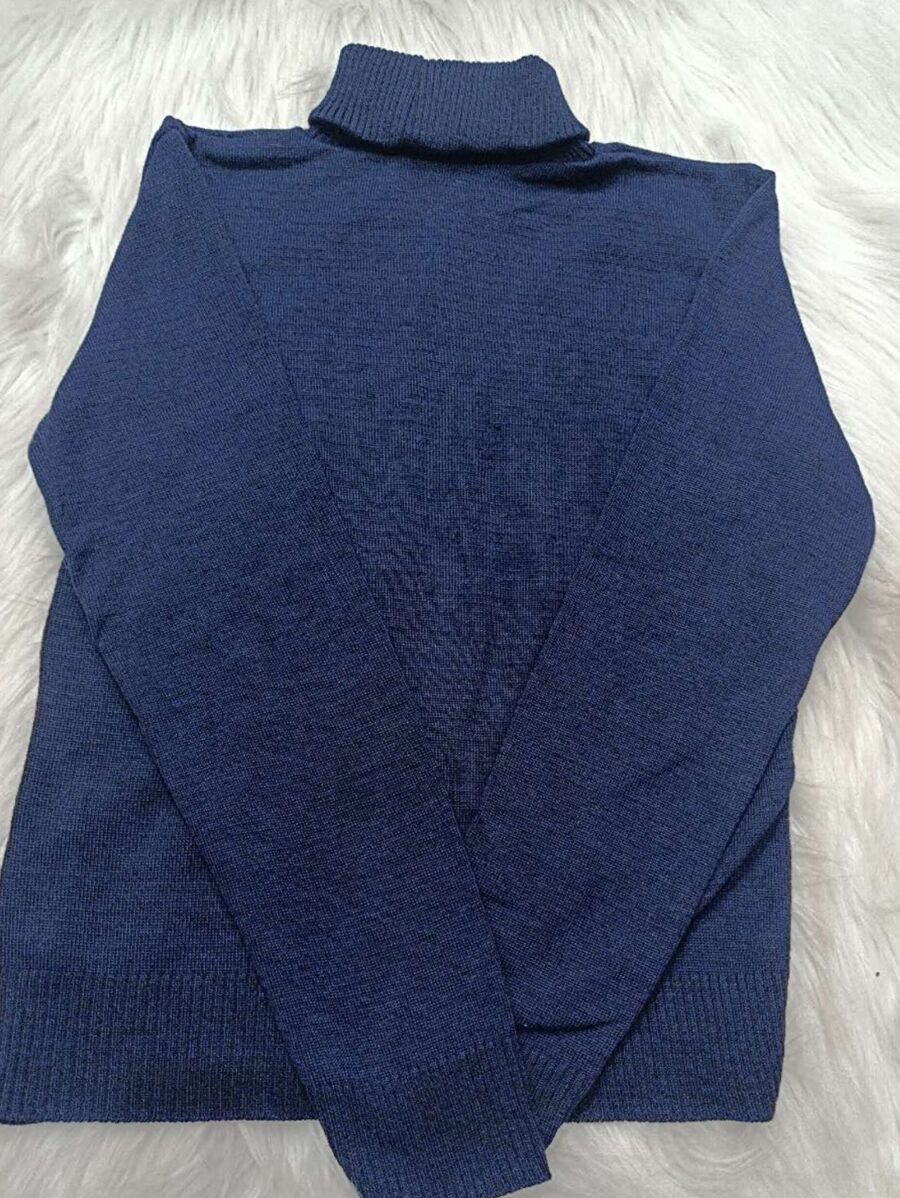 Women Knit Tops - Navy Blue - View 1