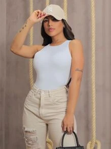 Women Bodysuits - 白色 - 查看 2