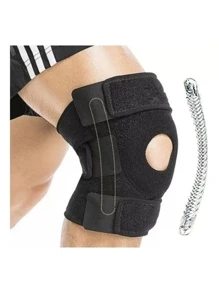 Orthopedic Sports Knee Pad Supports Patella Lateral Support Adjustable Compression - 黑色 - 查看 1