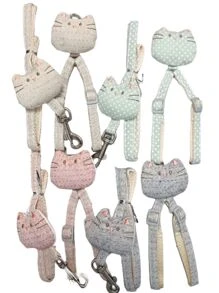 Correa Y Pechera Para Gatos Con Diseño - Multicolor - Ver 1