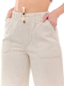 Plus Size Pants - Beige - View 1