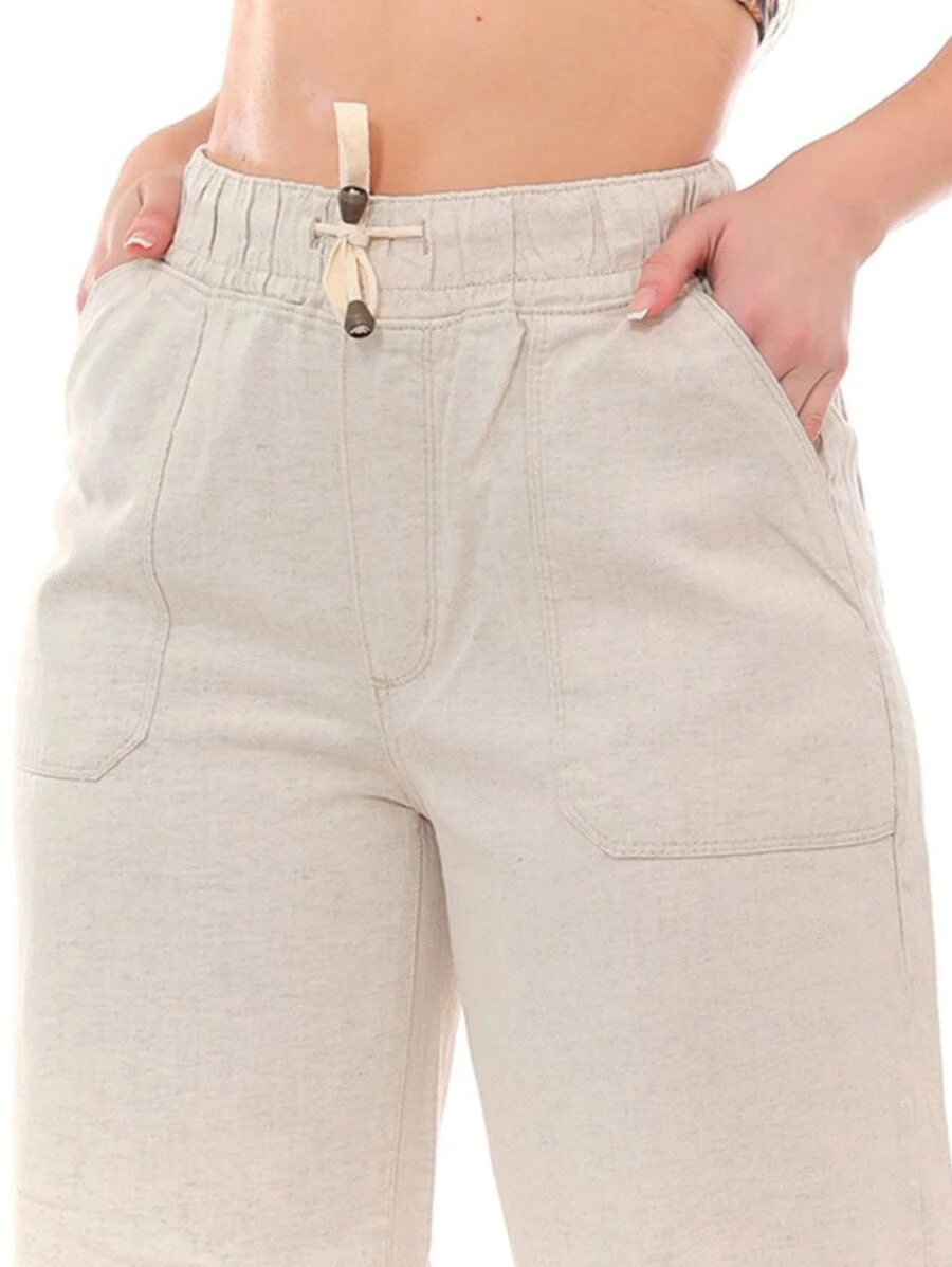 Plus Size Pants - Beige - View 1
