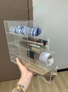 Organizador Multifuncional De 4 Camadas Caixa De Armazenamento De Cosméticos Gaveta Acrílica Transparente bonito