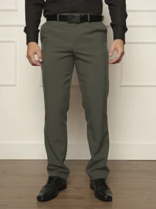 Men Suit Pants - Army Green - View 5