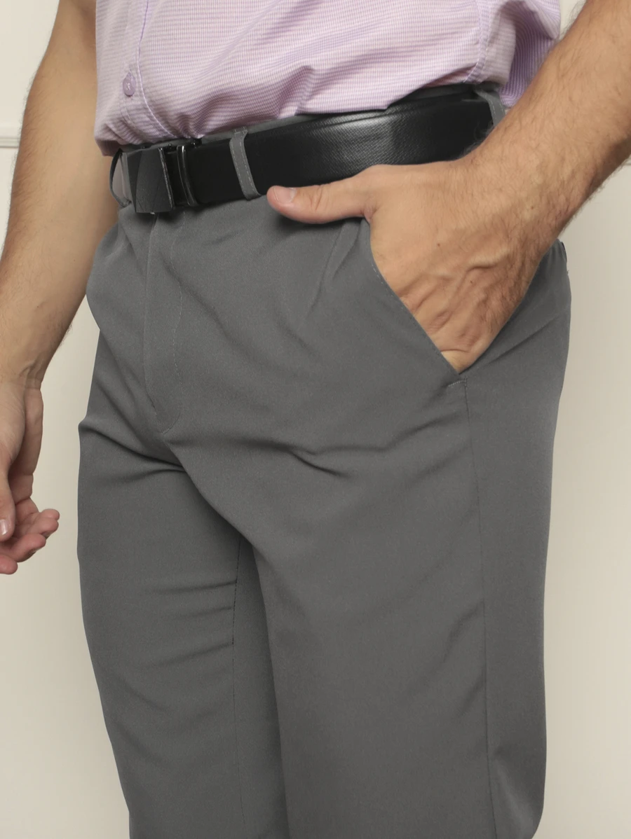 Men Suit Pants - Dark Grey - View 1