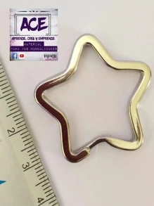 ARGOLLA para LLAVERO (ESTRELLA) 10pz - Plateado - Ver 2