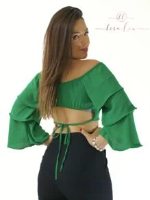 Women Tops - 綠色 - 查看 2