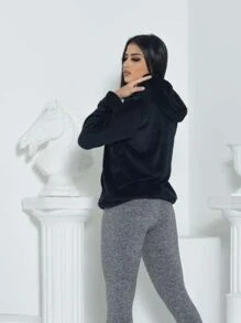 Blusa Feminina De Frio Panda Moletom Com Capuz Pelúcia