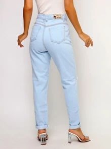 Women Jeans - 淺藍色 - 查看 2