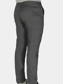 Calça Masculina Sarja R7Jeans Modelo Sport Fino Com Elastano Chumbo