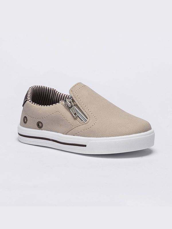 Tênis  Infantil Menino Casual Slip On  Iate Zíper Calce Surpe Fácil... Tênis  Masculino para Casamento Batizado