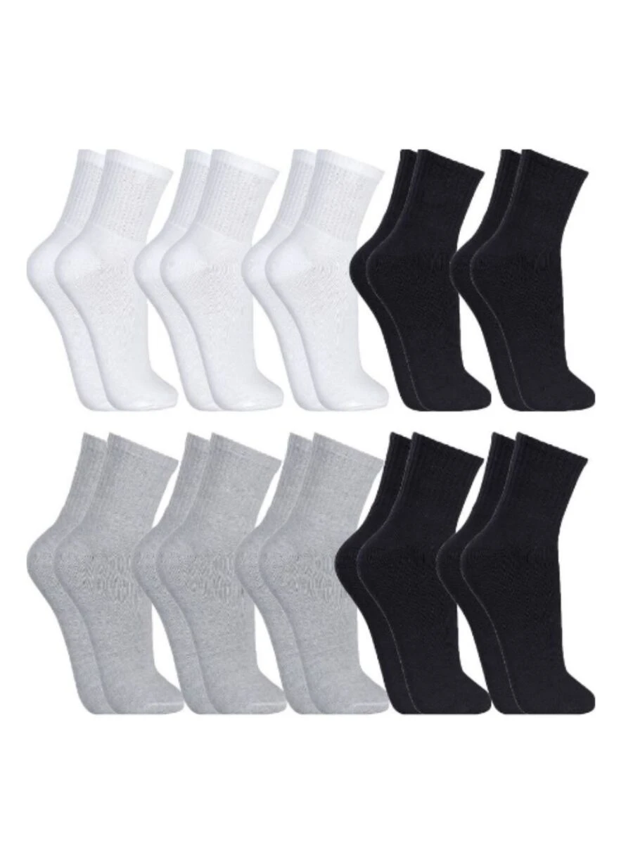 Kit 3 Pares preto e branc Meias  Alto Longa Masculina